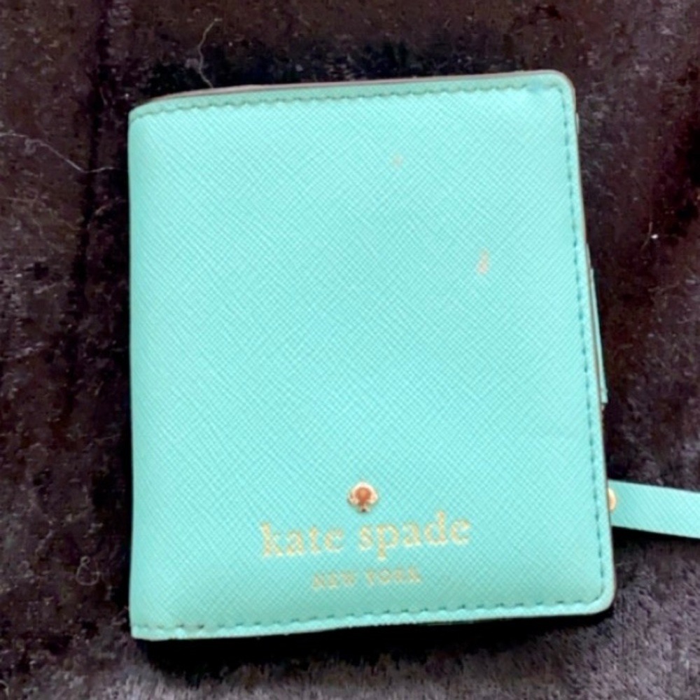 Kate Spade Teal Blue Small Stacy Folio Wallet
